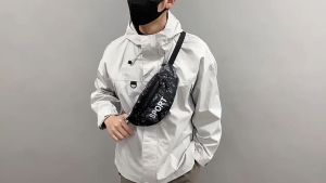 Waist Bag for Men Large Capacity Sports Running Chest Bag Cool Fashion Mobile Phone Crossbody Shoulder Bag