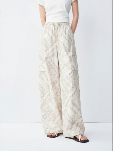 PEACEBIRD | Summer New Patterned Wide Leg Trousers Women