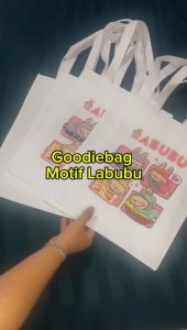 Totebag Tote Bag Tas Anak Lucu Labubu Pop Mart Tas Souvenir Hampers Goodie Bag Ulang Tahun Goodiebag