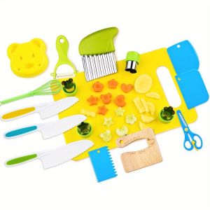 17pcs Montessori Kitchen Tools Cooking Set - Real Cooking Experience for Kids