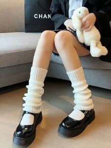 70cm Over Knee Japanese JK Uniform Leg Warmers Lolita Winter Girl Women Knit Boot Socks Pile Up Socks Foot Warming Cover