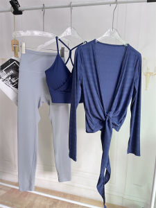 Silver Grey Yoga Set Women Long Sleeve Tie Dye Comfortable Sports Fitness Pilates Running Suit White Enhancing Four Seasons