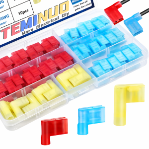 80/50/30pcs nylon flag 90 degree right angle spade connectors terminals - female fully insulated - quick disconnects electrical