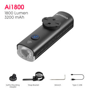 1200/1800 Lumen Bicycle Headlight Ultra-lightweight Hanging Front Light Lamp Aluminum Alloy White MTB Road Bike CYCLAMI AI1800