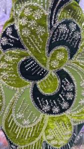 OLEVO | French Velvet Lace Fabric 2026 High Quality Shiny Sequins African Embroidery Lace with Stones for Nigerian Party Robe AT3038-A1