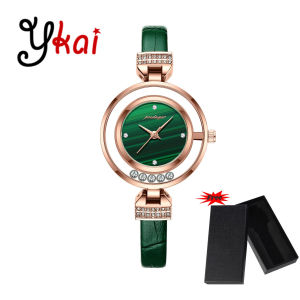 【With Box】Ykai Original Fashion Watches For Women Luxury Leather Strap Elegant Diamond Ladies Watch High Quality Waterproof Quartz Women Watch 308