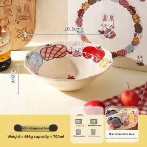 SHELI | Cute Cartoon Dinnerware Set Rice Bowl Noodle Bowl Salad Bowl Yogurt Bowl Deep Plate