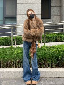 Extended Vintage Low Waist Flared Jeans Womens Loose Slim Straight Floor-Length Trousers Autumn New Style High Waist Jeans