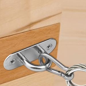2 PCS M5 Stainless Steel Pad Eye Plate with Ring Heavy-Duty Mounting Hardware for Marine Equipment Ceiling & Wall Installation