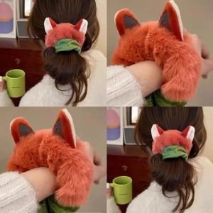 Furry Cartoon Animal Hair Ties for Women Crazy Nick Judy Hair Bands Korean Style Fashion Accessories New Fresh Outcoming