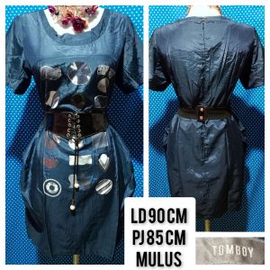 DRESS LENGAN PENDEK NAVY(TOMBOY) 170
