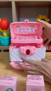Đồ chơi trang điểm bé gái vali trang điểm 3 tầng cho bé - đồ chơi nhập vai makeup Hộp đồ makeup cho trẻ em có phấn son