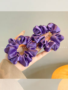 WENZHU | Soft Lazy Style Purple Satin Scrunchie