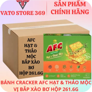 Bánh cracker AFC hạt và thảo mộc vị bắp xào bơ hộp 261.6g
