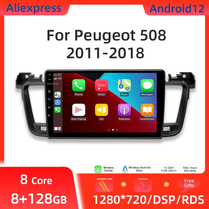 Autoradio Android 15 Pour Peugeot 508 (2011-2018) - Écran Tactile 9 Pouces, 6Go RAM, CarPlay, Android Auto, GPS, Caméra De Recul