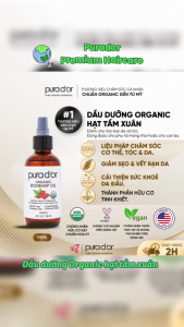 Dầu tầm xuân hữu cơ USDA giúp dưỡng da đầu và mọc tóc PURADOR roseship oil/ Vitamin E Oil/ Organic JOJOBA Oil 118ML