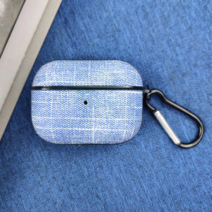 Hard shell protective case for AirPods Pro3 denim leather surface scratch-resistant with carabiner