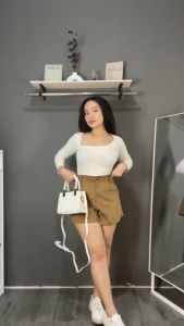 Celana Pendek Wanita JUMBO Friendly XXL Hot Pants Variasi Kancing Dua Saku Short Pants Polos Kekinian