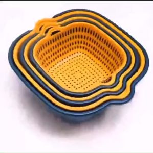 Sét Rổ Nhựa 6 Món Kèm Thau Đựng Thực Phẩm Rau Quả - BỘ ĐỒ 6 MÓN ĐA NĂNG