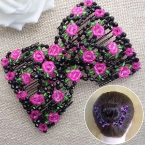 Long Hair Bun Maker Comb in Hair Fixing Tool Womens Flower Headband Original Design Fresh out Fashion Hair Accessories