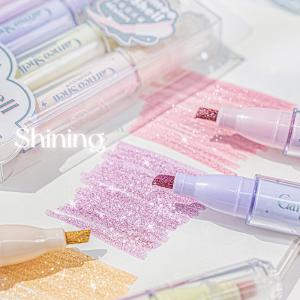 4 Colors/Set Glitter Highlighters Pen Fine Flash Marker Pen Painting Maker For Scrapbook Diary Journal Student Stationery Supply
