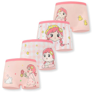 Sanrio | 4-Piece Cotton Girls Panties Soft Children Underwear Boxers Shorts Cute Cartoon Character Toddler Boxer Briefs For Girl Aged 2-9