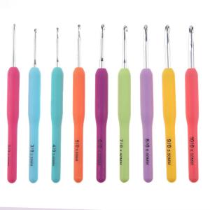 【New Arrival】 High-Quality 9-Piece Crochet and Knitting Needles Set with Bright Colors Lightweight Design and Versatile Sizes