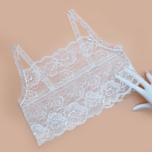 One-Piece Lace Tube Top Womens Underwear Low-Neck Chest Pad Thin Summer Innerwear Nylon Spandex Wrap Chest Tank Top