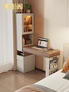 ZUNTONGGE | Corner Expandable Study Desk with Bookshelf