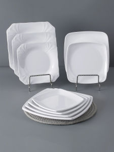 Dĩa Đông Pha Lê Baise Plate Chính Phương Bằng Melamine Bột Ốp Ăn Bên Trong Nhà Hàng Đĩa Đĩa Nướng Rắc Bữa Ăn Nhanh Melayuan