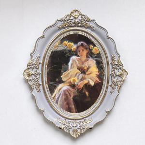 European Antique Resin Picture Frame Oval