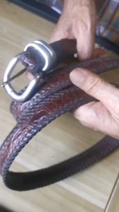 เข็มขัดหนังจระเข้ หัวชุด ไทเกอร์ สายหนังสีดำ Super Black