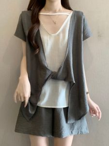 Bộ Đồ Hè Cho Size Lớn Áo Vòng Cổ V Không Tay và Quần Short