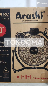 Arashi Spinner Black ARF 20 RC Kipas Angin Industri Lantai & Dinding 20 Inch 2in1 + Remote / 3 Speed Button SNI