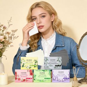 OUHOE | 100PCS Facial Oil Blotting Papers Lasting Oil Control Absorb Grease Mini Portable Makeup Tool Refreshing Facial Matte Care Paper