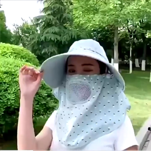 Womens Sun Protection Hat Anti-UV Large Brim Hat Face Neck Flap Breathable Covering Hat For Work