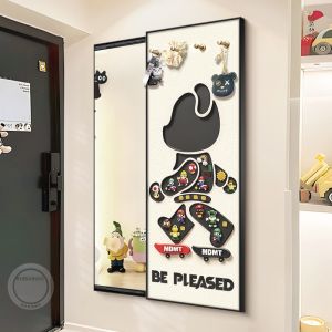 RUIBAHAO | DIY Cartoon Refrigerator Magnetic Mirror Hidden Sliding Door Mirror