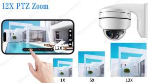 Wired CCTV 12X PTZ Zoom Face Analog Camera 5MP Outdoor Night Vision Video Surveillance Security Camera BNC For 4K AHD DVR System