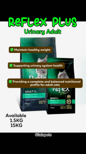 REFLEX PLUS URINARY ADULT CAT FOOD with CHICKEN 1.5KG - Dry Kibble Complete Nutrition & Super XOS Prebiotics for all breed cats