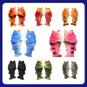 Mới 2025 Cha Mẹ-Con Ngộ Nghĩnh Chống Trơn Trượt Dép Hình Cá PVC Peep Toe Trơn Giày Đi Biển Dành Cho Sử Dụng Trong Nhà & Ngoài Trời Kích Thước 32-46