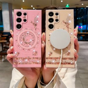 Case for Samsung Galaxy S25 Ultra: Star Moon Shiny Rhinestone MagSafe Phone Back Cover