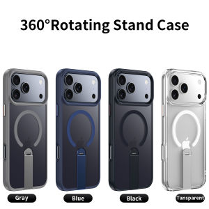 for iPhone 16 Pro Max Case with Rotate Straight StandCompatible with MagSafeKickstand Translucent Frosted Hard Shockproof Case for iPhone 17 CaseiPhone Air Case16E 16 Pro Max 15 Plus 14 Pro 13 12