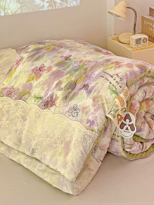 Moon Beauty 2025 New Cotton Lace Princess Style Air Conditioning Quilt Machine Washable All Cotton Bean Bean Quilt High Breathability