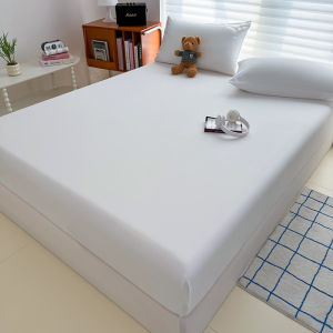 New Fitted Sheet Soild Color with Elastic Band Non Slip Adjustable Mattress Cover for Double King Queen Bed 150x200 / 180x200cm