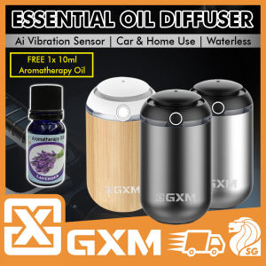 GXM Cordless Car Aroma Diffuser Essential Oil Rechargeable Waterless Smart Ai Vibration Technology Anti-spill Design Car and Home Use Aromatherapy