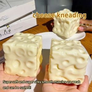 Taba Squishy Cheese Cube Stress Ball Shapeable Squeeze Ball Rebound Sensory Fidget Toys for Kids and Adults Relaxing Gifts
