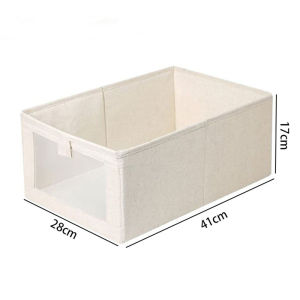 Cotton And Linen Reinforced PP Board Foldable Clothes Sorting And Storage Box Wardrobe Storage And Organization Korean Style