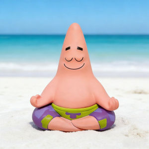 Bandai | Anime Patrick Star Cartoon Figure Desktop Car Ornament Anime Peripheral Gift Toy Model