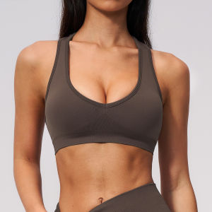 QYUED | Áo Ngực Seamless Knit V-Neck Hở Lưng Định Hình