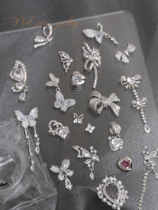 New Nail Art Zirconia Jewelry Butterfly Crystal Heart Pendant Drill Embedded Metal Nail Stickers Beauty Enhancing Tools